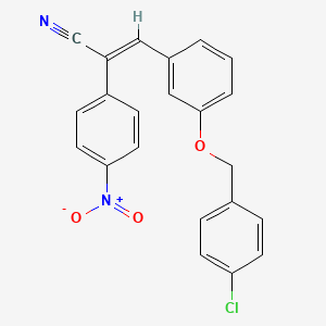 molecular formula C22H15ClN2O3 B4570104 3-{3-[(4-chlorobenzyl)oxy]phenyl}-2-(4-nitrophenyl)acrylonitrile 