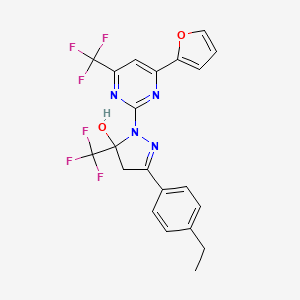 3-(4-ethylphenyl)-1-[4-(2-furyl)-6-(trifluoromethyl)-2-pyrimidinyl]-5-(trifluoromethyl)-4,5-dihydro-1H-pyrazol-5-ol