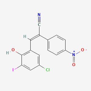 molecular formula C15H8ClIN2O3 B4570126 (2E)-3-(5-chloro-2-hydroxy-3-iodophenyl)-2-(4-nitrophenyl)prop-2-enenitrile 