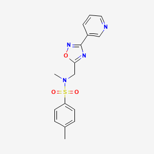 molecular formula C16H16N4O3S B4570143 N,4-dimethyl-N-{[3-(3-pyridinyl)-1,2,4-oxadiazol-5-yl]methyl}benzenesulfonamide 