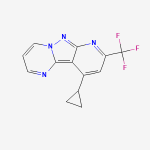 molecular formula C13H9F3N4 B4570148 13-cyclopropyl-11-(trifluoromethyl)-3,7,8,10-tetrazatricyclo[7.4.0.02,7]trideca-1,3,5,8,10,12-hexaene CAS No. 832739-28-3