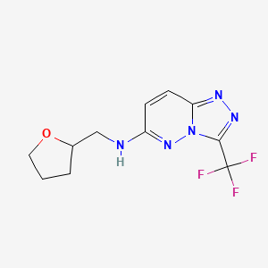 molecular formula C11H12F3N5O B4570167 N-(tetrahydrofuran-2-ylmethyl)-3-(trifluoromethyl)[1,2,4]triazolo[4,3-b]pyridazin-6-amine 