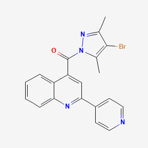 molecular formula C20H15BrN4O B4570171 4-[(4-bromo-3,5-dimethyl-1H-pyrazol-1-yl)carbonyl]-2-(4-pyridinyl)quinoline 