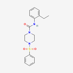 molecular formula C19H23N3O3S B4570174 4-(benzenesulfonyl)-N-(2-ethylphenyl)piperazine-1-carboxamide 