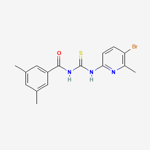 molecular formula C16H16BrN3OS B4570181 N-[(5-bromo-6-methylpyridin-2-yl)carbamothioyl]-3,5-dimethylbenzamide 