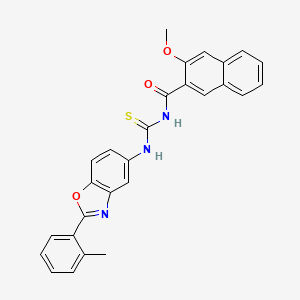 3-methoxy-N-{[2-(2-methylphenyl)-1,3-benzoxazol-5-yl]carbamothioyl}naphthalene-2-carboxamide