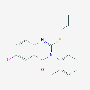 molecular formula C18H17IN2OS B4570202 6-碘-3-(2-甲基苯基)-2-(丙硫基)-4(3H)-喹唑啉酮 