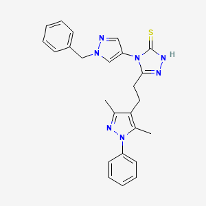 4-(1-BENZYL-1H-PYRAZOL-4-YL)-5-[2-(3,5-DIMETHYL-1-PHENYL-1H-PYRAZOL-4-YL)ETHYL]-4H-1,2,4-TRIAZOL-3-YLHYDROSULFIDE