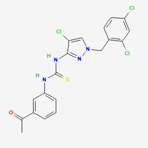 molecular formula C19H15Cl3N4OS B4570208 N-(3-acetylphenyl)-N'-[4-chloro-1-(2,4-dichlorobenzyl)-1H-pyrazol-3-yl]thiourea 