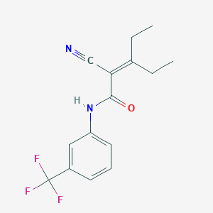 molecular formula C15H15F3N2O B457023 2-cyano-3-ethyl-N-[3-(trifluoromethyl)phenyl]pent-2-enamide 