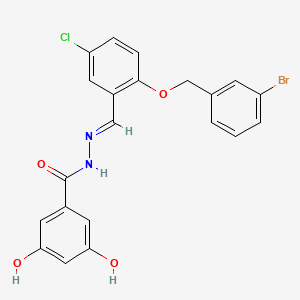 molecular formula C21H16BrClN2O4 B4570249 N'-{2-[(3-bromobenzyl)oxy]-5-chlorobenzylidene}-3,5-dihydroxybenzohydrazide 