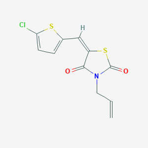 molecular formula C11H8ClNO2S2 B4570266 (5E)-5-[(5-chlorothiophen-2-yl)methylidene]-3-(prop-2-en-1-yl)-1,3-thiazolidine-2,4-dione 