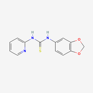 molecular formula C13H11N3O2S B4570279 N-1,3-苯并二氧杂环-5-基-N'-2-吡啶基硫脲 