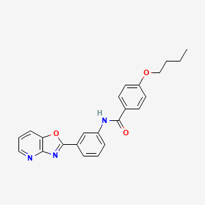 molecular formula C23H21N3O3 B4570299 4-丁氧基-N-(3-[1,3]恶唑并[4,5-b]吡啶-2-基苯基)苯甲酰胺 