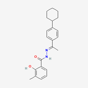 N'-[1-(4-cyclohexylphenyl)ethylidene]-2-hydroxy-3-methylbenzohydrazide