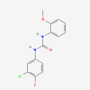 molecular formula C14H12ClFN2O2 B4570307 N-(3-chloro-4-fluorophenyl)-N'-(2-methoxyphenyl)urea 