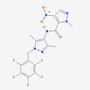 molecular formula C17H13F5N6O3 B457031 N-[3,5-dimethyl-1-(2,3,4,5,6-pentafluorobenzyl)-1H-pyrazol-4-yl]-4-nitro-1-methyl-1H-pyrazole-5-carboxamide 