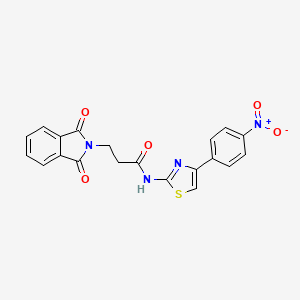 molecular formula C20H14N4O5S B4570321 3-(1,3-dioxo-1,3-dihydro-2H-isoindol-2-yl)-N-[4-(4-nitrophenyl)-1,3-thiazol-2-yl]propanamide 