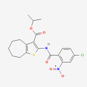 molecular formula C20H21ClN2O5S B4570328 isopropyl 2-[(4-chloro-2-nitrobenzoyl)amino]-5,6,7,8-tetrahydro-4H-cyclohepta[b]thiophene-3-carboxylate 