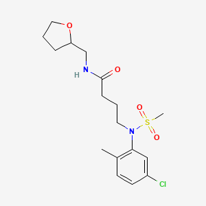 molecular formula C17H25ClN2O4S B4570335 4-[(5-chloro-2-methylphenyl)(methylsulfonyl)amino]-N-(tetrahydro-2-furanylmethyl)butanamide 