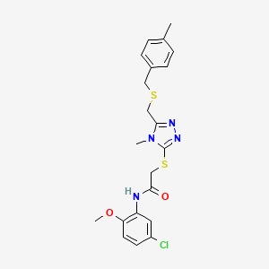 N-(5-chloro-2-methoxyphenyl)-2-[[4-methyl-5-[(4-methylphenyl)methylsulfanylmethyl]-1,2,4-triazol-3-yl]sulfanyl]acetamide