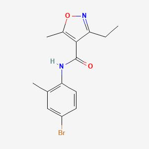 molecular formula C14H15BrN2O2 B4570399 N-(4-溴-2-甲基苯基)-3-乙基-5-甲基-4-异恶唑甲酰胺 