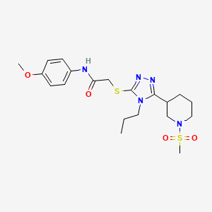 N-(4-methoxyphenyl)-2-({5-[1-(methylsulfonyl)-3-piperidinyl]-4-propyl-4H-1,2,4-triazol-3-yl}thio)acetamide