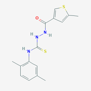 molecular formula C15H17N3OS2 B457042 N-(2,5-dimethylphenyl)-2-[(5-methyl-3-thienyl)carbonyl]hydrazinecarbothioamide 