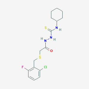 molecular formula C16H21ClFN3OS2 B4570439 2-[(2-氯-6-氟苄基)硫代]乙酰基-N-环己基肼硫代甲酰胺 