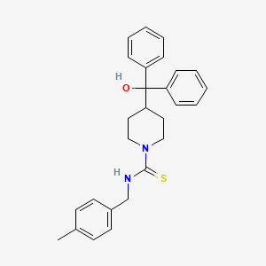 molecular formula C27H30N2OS B4570445 4-[hydroxy(diphenyl)methyl]-N-(4-methylbenzyl)-1-piperidinecarbothioamide 