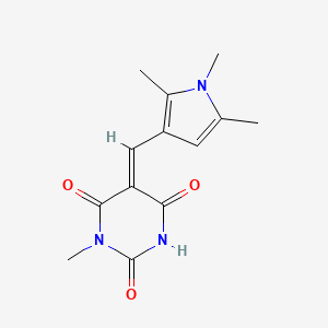 molecular formula C13H15N3O3 B4570457 (5E)-1-methyl-5-[(1,2,5-trimethyl-1H-pyrrol-3-yl)methylidene]pyrimidine-2,4,6(1H,3H,5H)-trione 