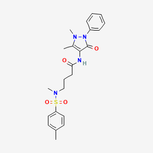 N-(1,5-DIMETHYL-3-OXO-2-PHENYL-2,3-DIHYDRO-1H-PYRAZOL-4-YL)-4-(N-METHYL4-METHYLBENZENESULFONAMIDO)BUTANAMIDE