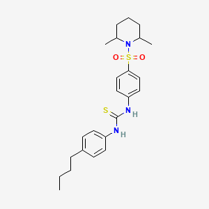 N-(4-butylphenyl)-N'-{4-[(2,6-dimethyl-1-piperidinyl)sulfonyl]phenyl}thiourea