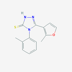molecular formula C14H13N3OS B457048 3-(2-methyl-3-furanyl)-4-(2-methylphenyl)-1H-1,2,4-triazole-5-thione 