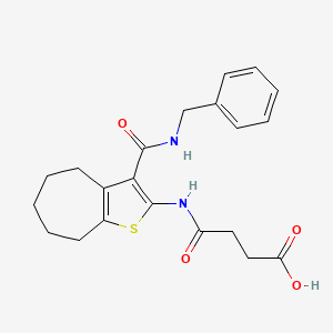 molecular formula C21H24N2O4S B4570493 4-({3-[(苄基氨基)羰基]-5,6,7,8-四氢-4H-环庚并[b]噻吩-2-基}氨基)-4-氧代丁酸 