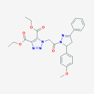 molecular formula C26H27N5O6 B457051 diethyl 1-{2-[5-(4-methoxyphenyl)-3-phenyl-4,5-dihydro-1H-pyrazol-1-yl]-2-oxoethyl}-1H-1,2,3-triazole-4,5-dicarboxylate 