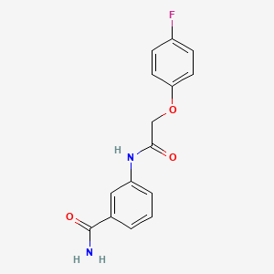 molecular formula C15H13FN2O3 B4570512 3-{[(4-氟苯氧基)乙酰基]氨基}苯甲酰胺 