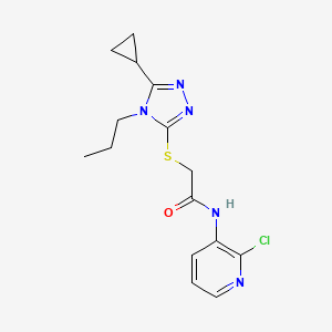 molecular formula C15H18ClN5OS B4570517 N-(2-氯-3-吡啶基)-2-[(5-环丙基-4-丙基-4H-1,2,4-三唑-3-基)硫代]乙酰胺 