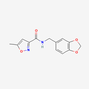 molecular formula C13H12N2O4 B4570539 N-(1,3-苯并二氧杂环-5-基甲基)-5-甲基-3-异恶唑甲酰胺 