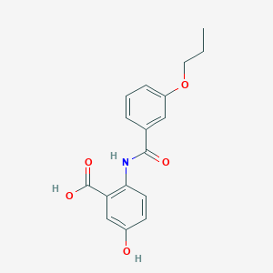 molecular formula C17H17NO5 B4570543 5-羟基-2-[(3-丙氧基苯甲酰)氨基]苯甲酸 