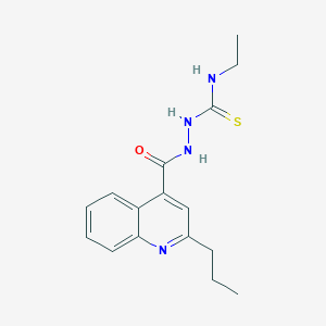 molecular formula C16H20N4OS B457056 N-ethyl-2-[(2-propyl-4-quinolinyl)carbonyl]hydrazinecarbothioamide 