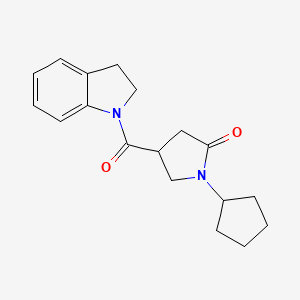 molecular formula C18H22N2O2 B4570589 1-cyclopentyl-4-(2,3-dihydro-1H-indol-1-ylcarbonyl)pyrrolidin-2-one 