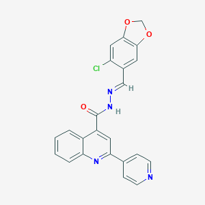 molecular formula C23H15ClN4O3 B457061 N'-[(6-chloro-1,3-benzodioxol-5-yl)methylene]-2-(4-pyridinyl)-4-quinolinecarbohydrazide 