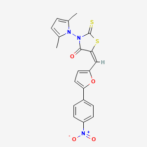 molecular formula C20H15N3O4S2 B4570610 3-(2,5-dimethyl-1H-pyrrol-1-yl)-5-{[5-(4-nitrophenyl)-2-furyl]methylene}-2-thioxo-1,3-thiazolidin-4-one 