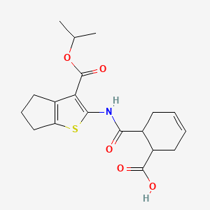 molecular formula C19H23NO5S B4570615 6-({[3-(异丙氧羰基)-5,6-二氢-4H-环戊[b]噻吩-2-基]氨基}羰基)-3-环己烯-1-羧酸 