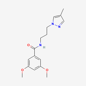 3,5-dimethoxy-N-[3-(4-methyl-1H-pyrazol-1-yl)propyl]benzamide