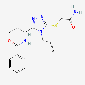 molecular formula C18H23N5O2S B4570631 N-(1-{4-allyl-5-[(2-amino-2-oxoethyl)thio]-4H-1,2,4-triazol-3-yl}-2-methylpropyl)benzamide 