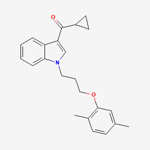 molecular formula C23H25NO2 B4570632 cyclopropyl{1-[3-(2,5-dimethylphenoxy)propyl]-1H-indol-3-yl}methanone 