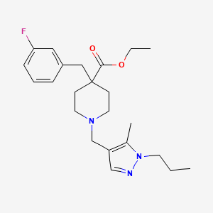 ethyl 4-(3-fluorobenzyl)-1-[(5-methyl-1-propyl-1H-pyrazol-4-yl)methyl]-4-piperidinecarboxylate