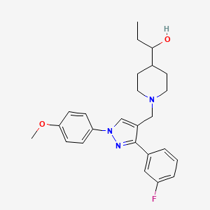 1-(1-{[3-(3-fluorophenyl)-1-(4-methoxyphenyl)-1H-pyrazol-4-yl]methyl}-4-piperidinyl)-1-propanol